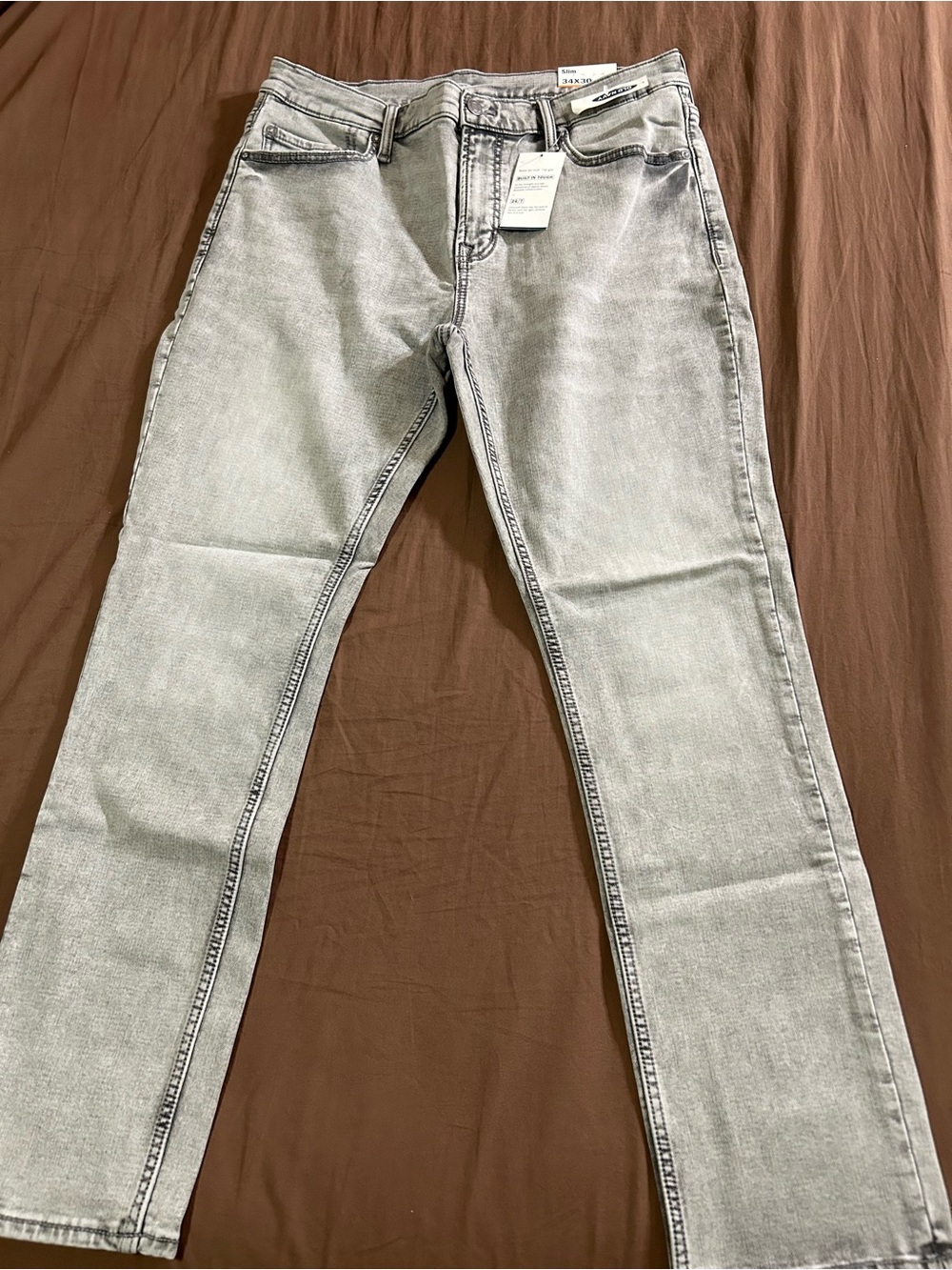 Old Navy Men’s Built in Flex Light Gray Washed Jeans